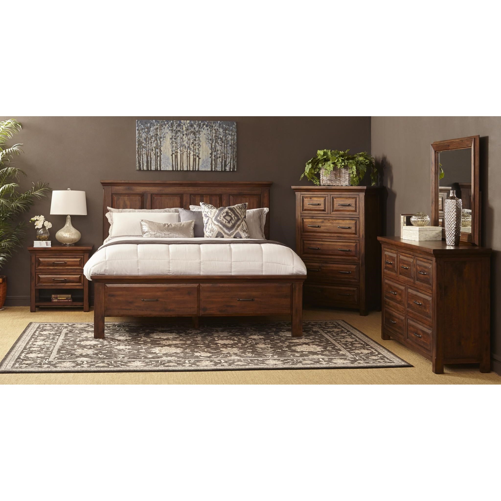 Napa Furniture Designs Hill Crest Rustic 6 Drawer Chest with Full